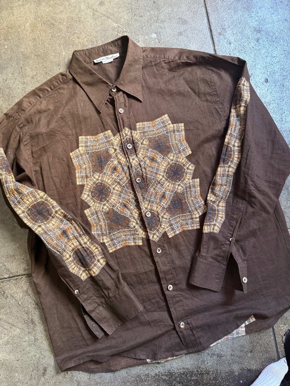 Acne Brown Sleeve Front and Back Pattern